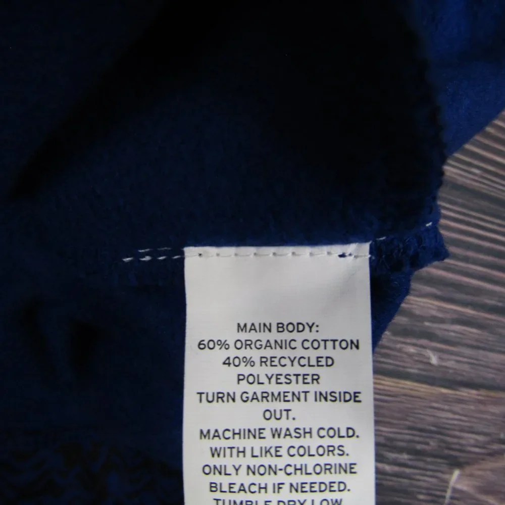 Zella NEW NWT Large Blue Twilight Black Drawstring Waist Fleece Sweatshirt - Picture 4 of 8